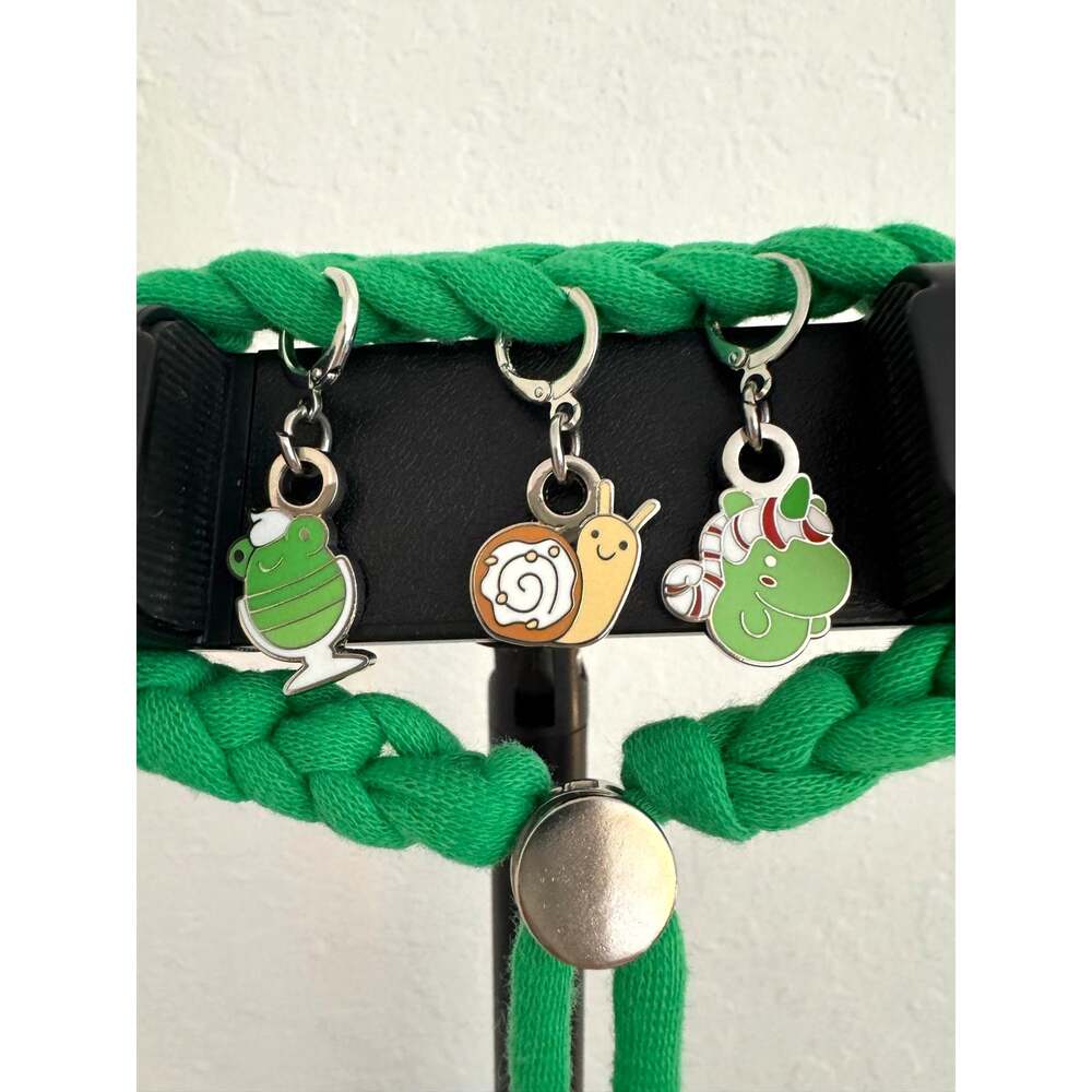 *Pre-made Charm Bracelet* Woobles Secret Sweeties Green Crochet Charm Bracelet
